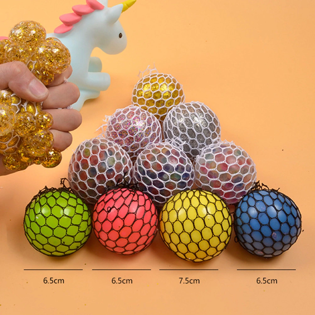 Fancy Squishy Mesh Ball Stress Relief Squeeze Grape Balls Hand Fidget Toy Sensory Fun Toy
