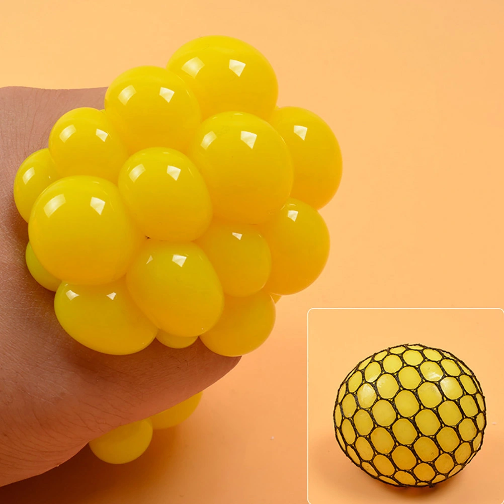 Fancy Squishy Mesh Ball Stress Relief Squeeze Grape Balls Hand Fidget Toy Sensory Fun Toy