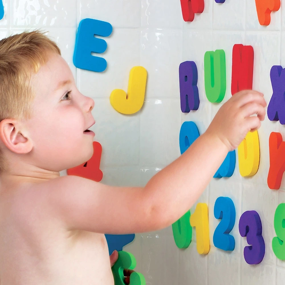 36Pcs A-Z Letters and 0-9 Numbers Foam Floating Bath Tub Stickers Toddler Child Toys