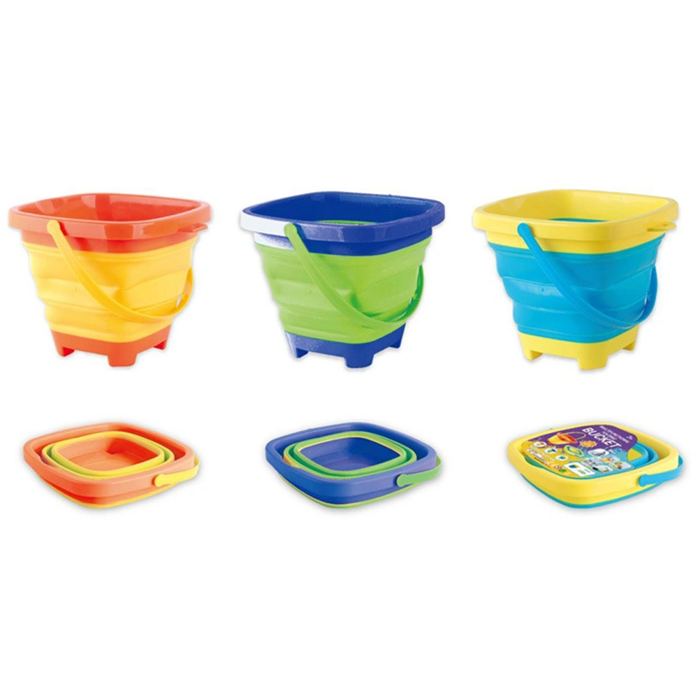 Multifunctional Foldable Beach Bucket Sand Toy for Kids Plastic Sand Bucket Expandable Sand Pail