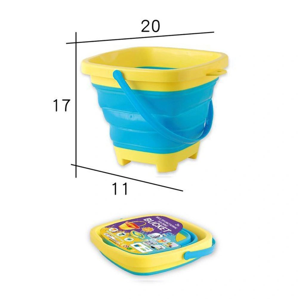 Multifunctional Foldable Beach Bucket Sand Toy for Kids Plastic Sand Bucket Expandable Sand Pail