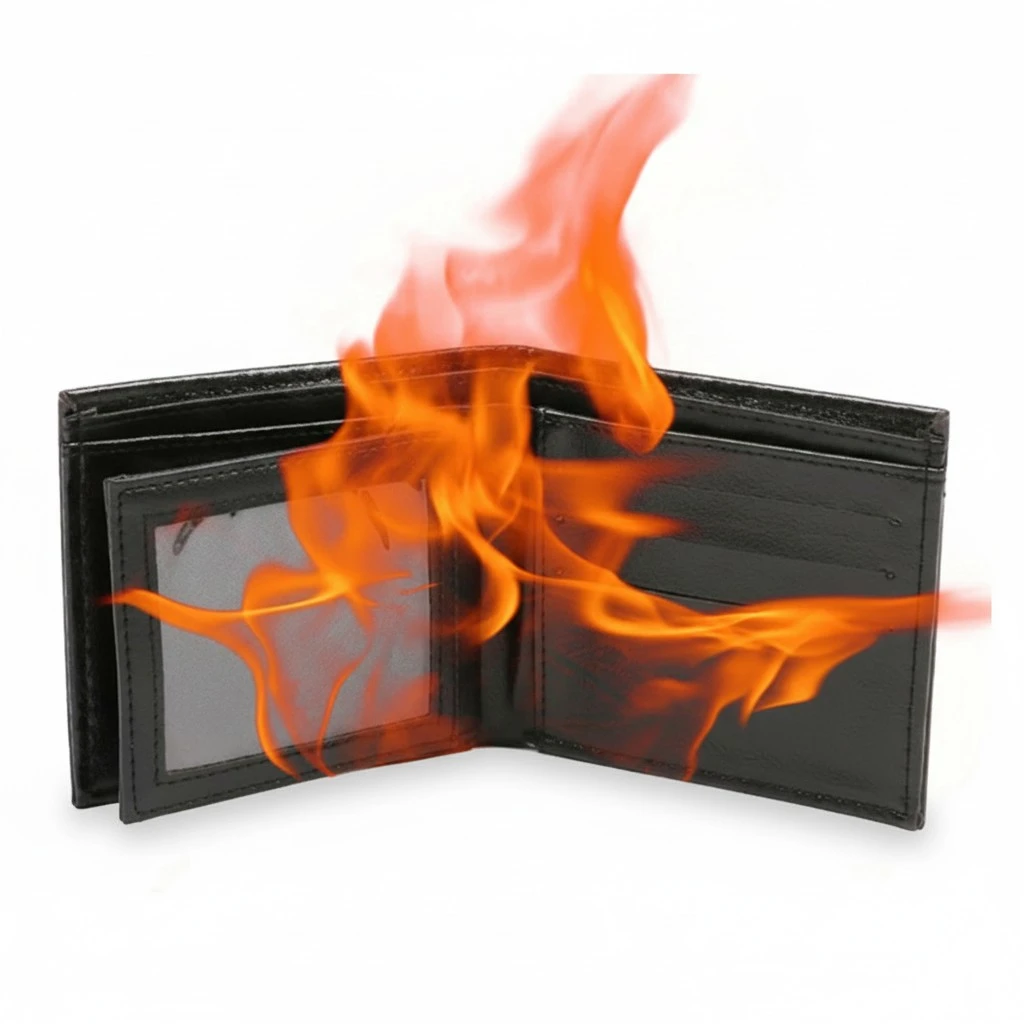 Novelty Magical Trick Flame Fire Wallet Big Flame Magician Trick Wallet Stage Street Show Wallet