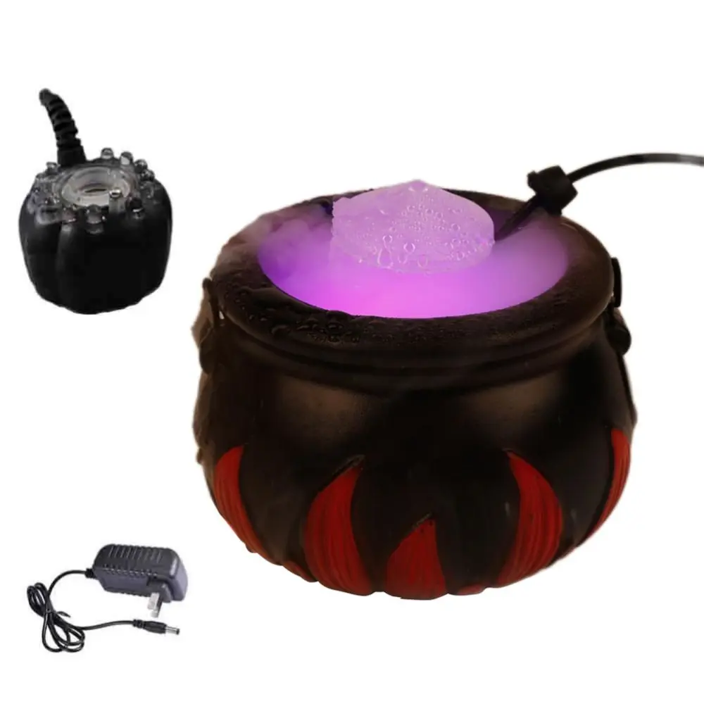 Halloween Witches Pumpkin Cauldron with Color Changing 12 LEDs Lights Halloween Home Outdoor Porch Party Decorations