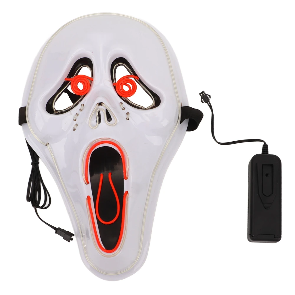 Halloween Light Up Mask 3 Lighting Modes Realistic Details Portable Clown Glowing LED Mask for Adult Children