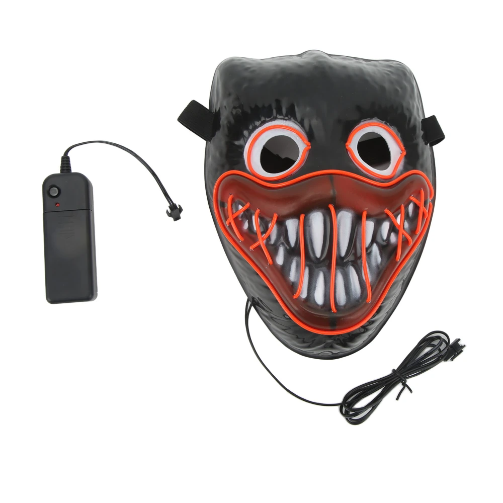 Halloween LED Mask Light Up Scary Cosplay Game Party Props for Men Women Boys Girls Black