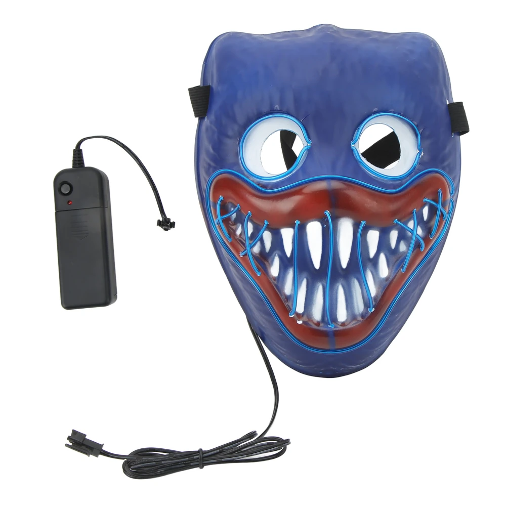 Halloween LED Mask Light Up Scary Cosplay Game Party Props for Men Women Boys Girls Dark Blue