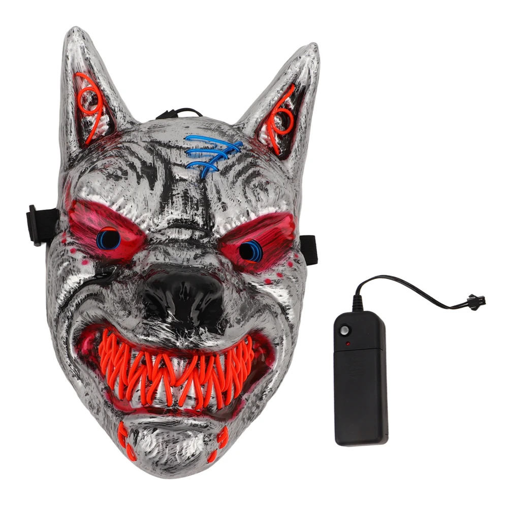 Halloween Wolf Head Mask Anime Demon LED Halloween Scary Wolf Mask for Costume Party