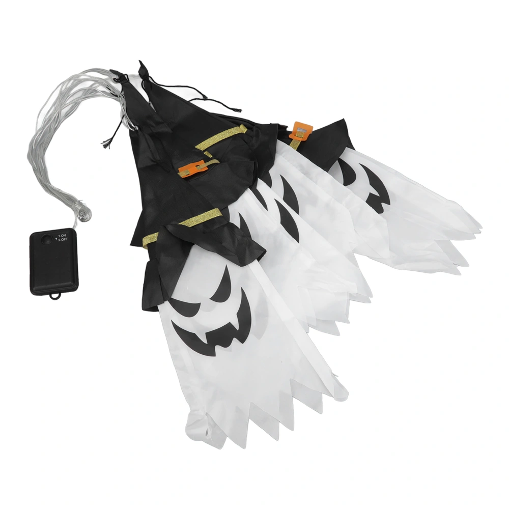 Halloween Ghost Hat Light LED Polyester Fabric Battery Operated Halloween String Lights for Indoor Outdoor Decoration