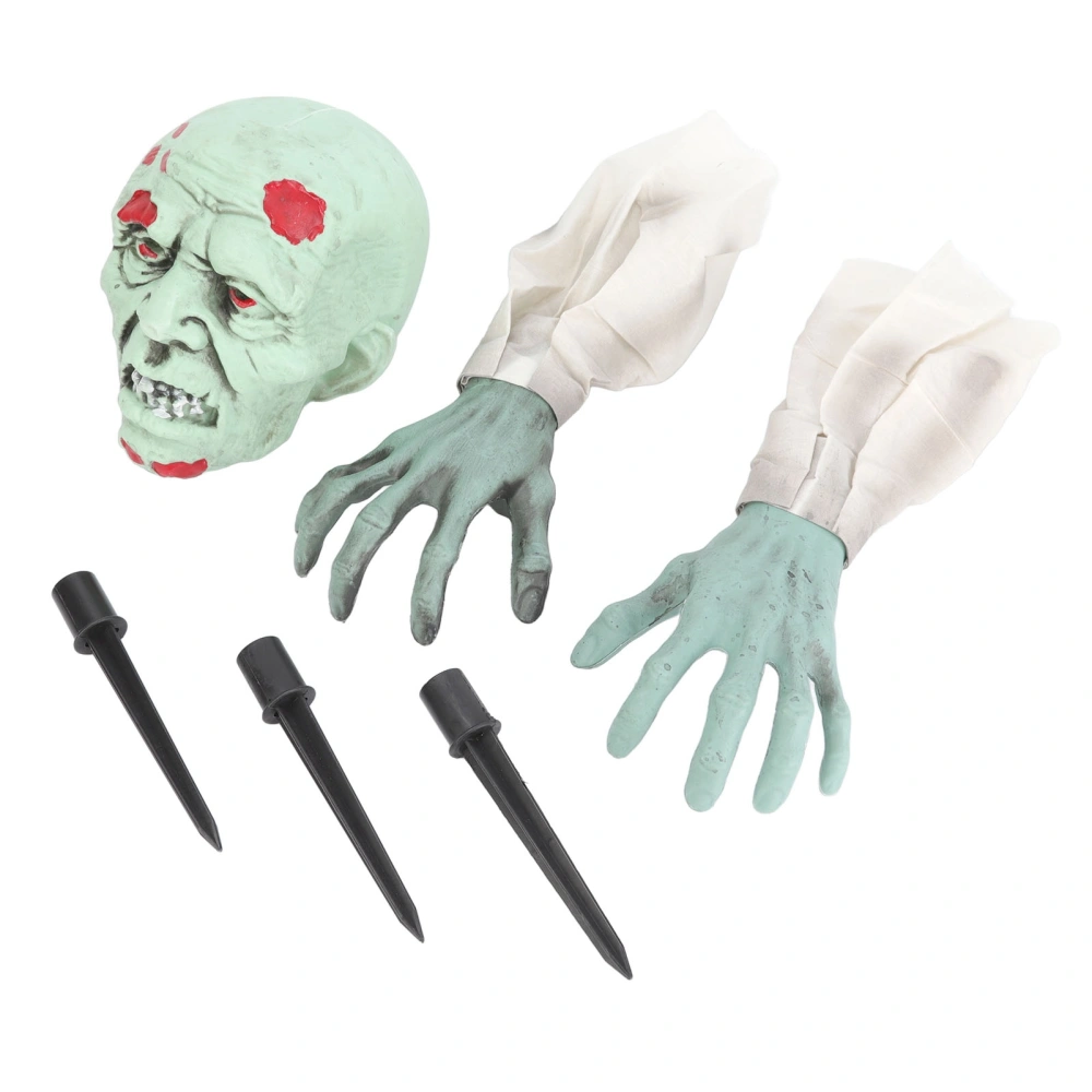 Zombie Face Arm Stakes Vivid Lifelike Green Zombie Stakes Props Halloween Scary Props Halloween Decorations