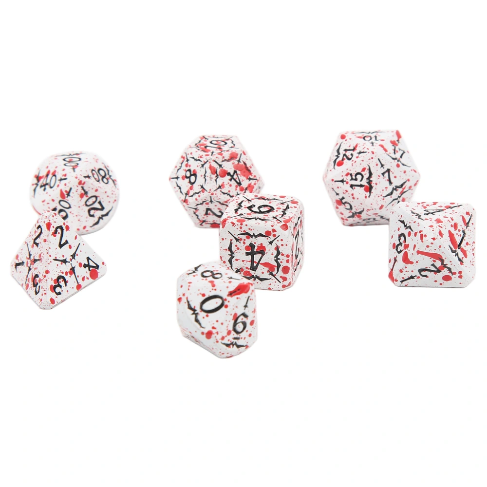 7pcs Polyhedral Dice Set Clear Number Good Texture Table Gaming Dice for Roles Play Games