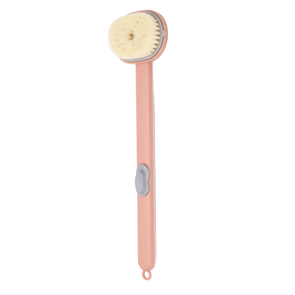 Bath Brush Long Handle Shower Body Scrub Plastic Wash Spray Tool for Women Men Kids Pink