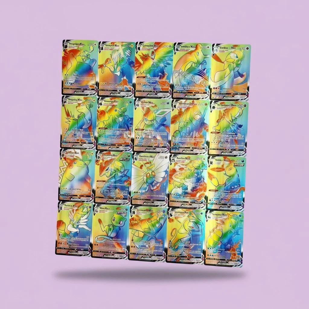60Pcs Anime Cards Set French Language Cartoon Game Cards Kids Trading Cards Board Game Cards