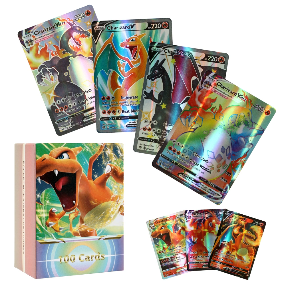 100Pcs Anime Cards Set Cartoon Game Cards Kids Trading Cards Collectibles Board Game Cards