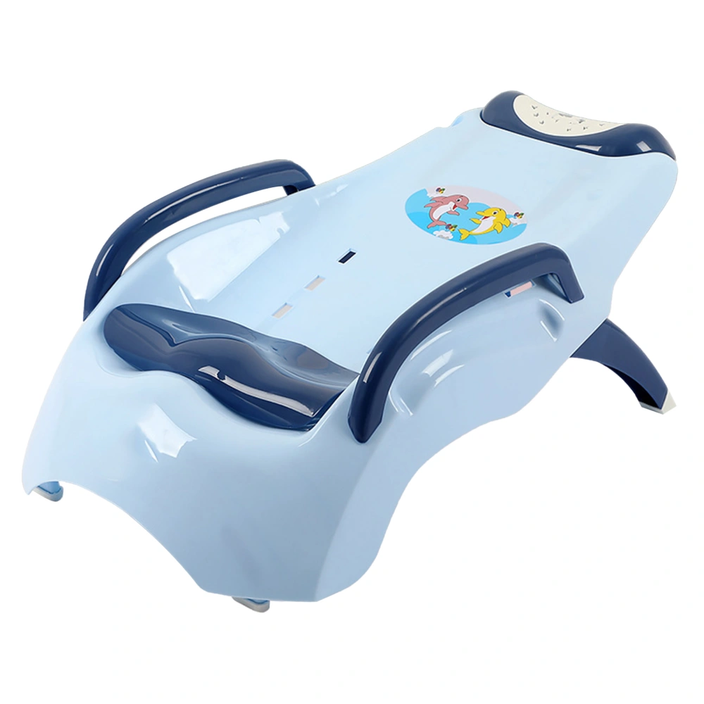 Kids Hair Washing Chair Multi Levels Ergonomic Design Foldable Child Shampoo Bed for Home Hair Salon Blue