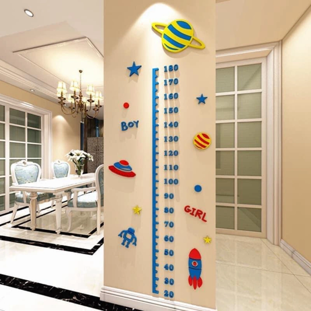 Growth Chart Children Height Measure Wall Ruler Acrylic Home Decoration for Kids Planet