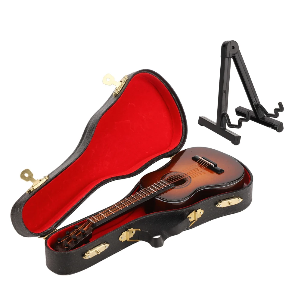 Miniature Guitar Model Exquisite Basswood Mini Electric Guitar for Home Instrument Decoration 7.9in