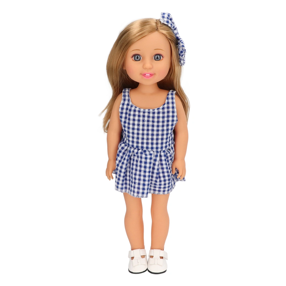 Girls Dolls Innovative High Simulation Movable Limbs Glitter Girls Doll Toy with Fashionable Blue Dress for Kids Girls