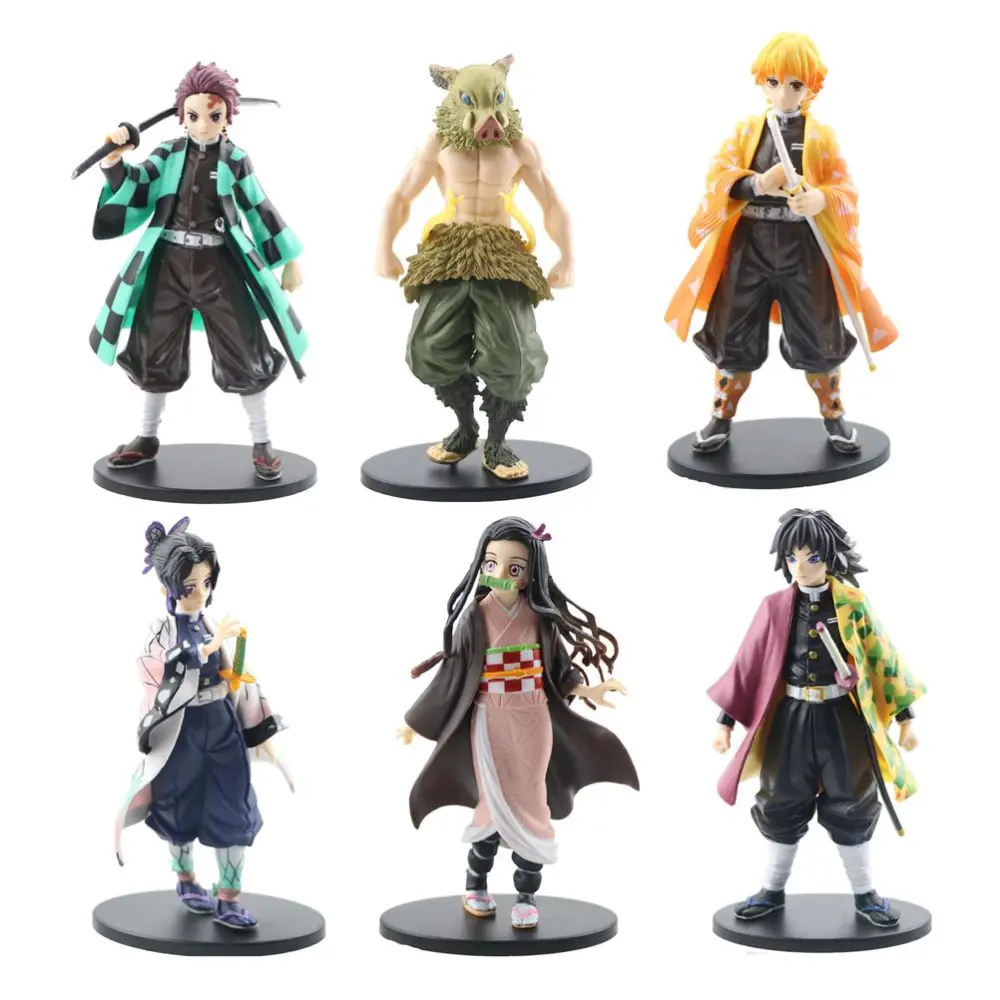 6 Pack Anime PVC Statue Doll Figurine Ornaments Anime Collection Model Toy for Bedroom Bedside Living Room