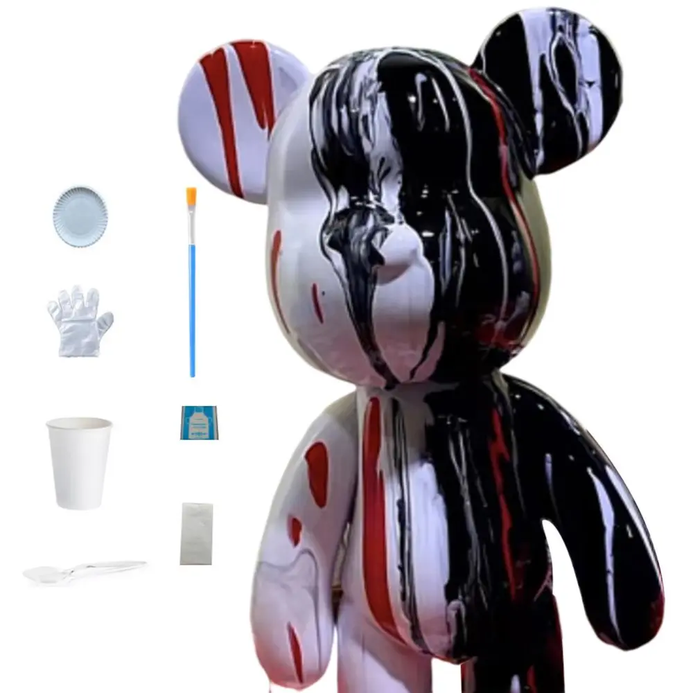 Vinyl Bear Statue DIY Painting Kit Home Office Desktop Ornament Craft Gifts