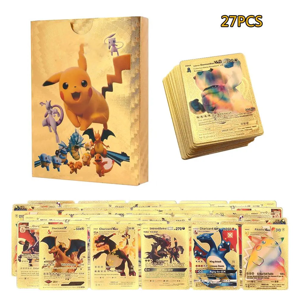 Anime Cards Set Gold Foil Cards Cartoon Game Cards Kids Trading Cards Board Game Cards Collectible Cards Gifts for Kids