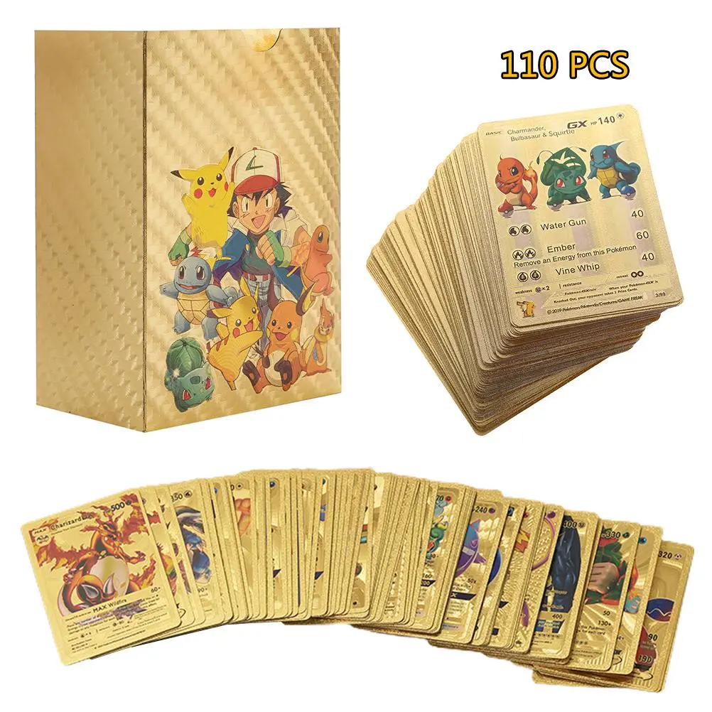 Anime Cards Set Gold Foil Cards Cartoon Game Cards Kids Trading Cards Board Game Cards Collectible Cards Gifts for Kids