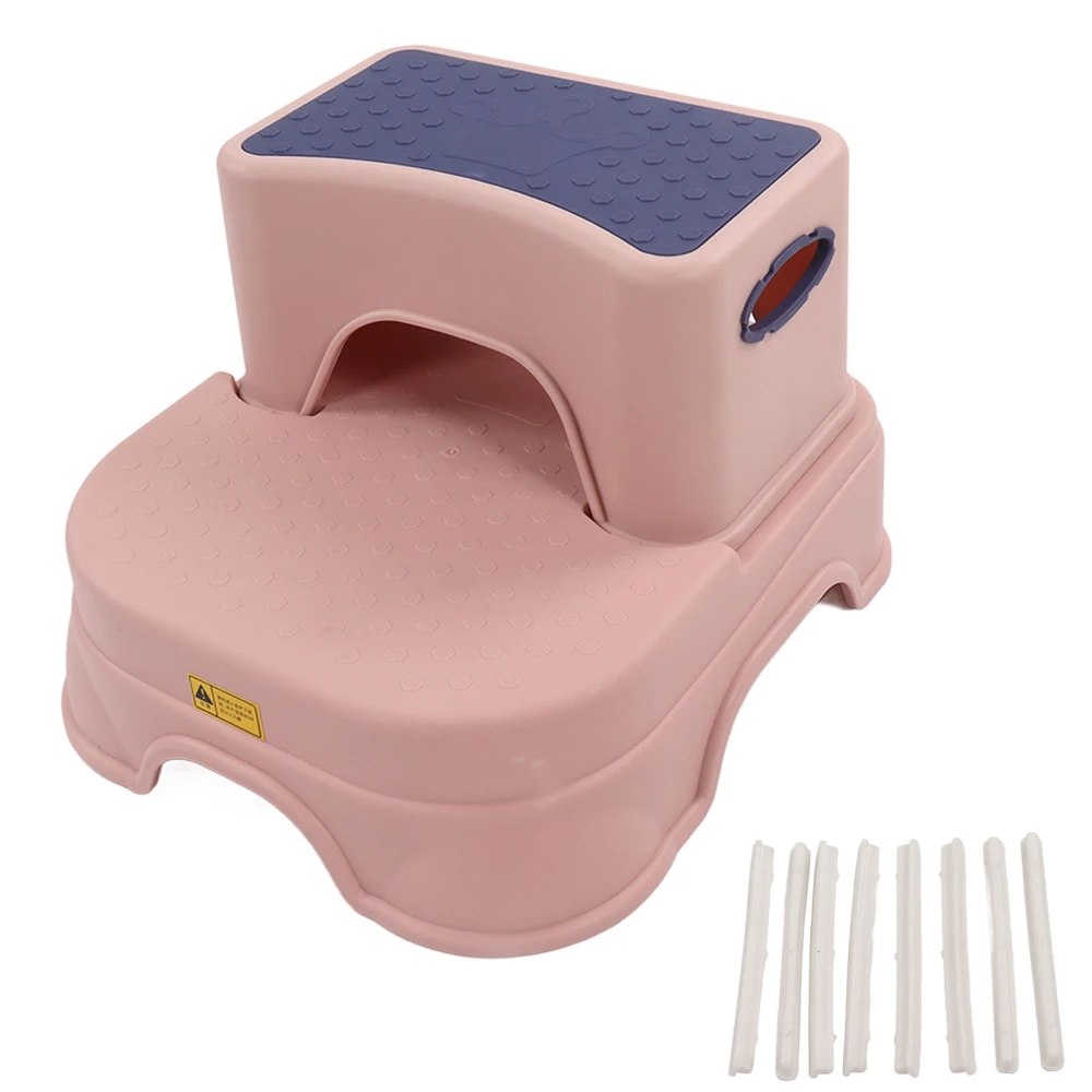 Kids Step Stool Double Antiskid Height Adjustable Widened Base Ergonomic Toddler Step Stool 2 Layer Detachable Step Stool Pink Purple