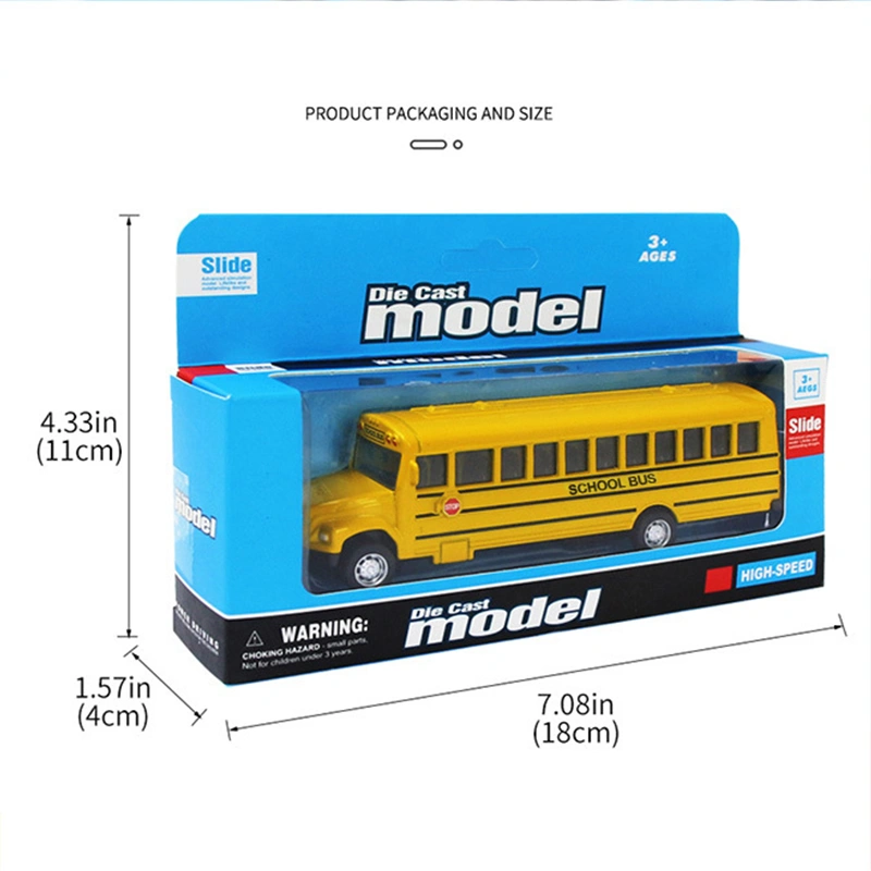 School Bus Model Alloy Simulation Pull Back School Bus Model Toy for Boys Children 1148 Boxed