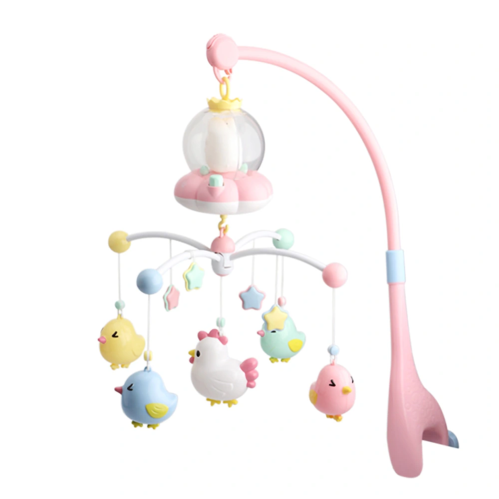 Baby Musical Crib Mobile with Night Light Multifunctional Rotating Music Box for Newborn Infant Pink