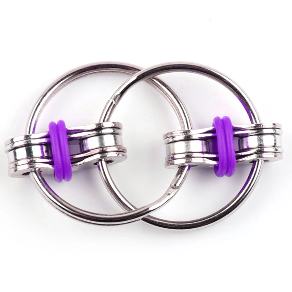 Decompression Chain Key Ring Fidget Bike Chain Keychain Metal Hand Finger Toy