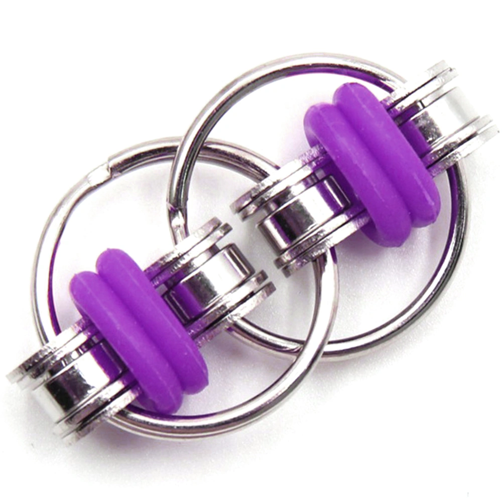 Decompression Chain Key Ring Fidget Bike Chain Keychain Metal Hand Finger Toy