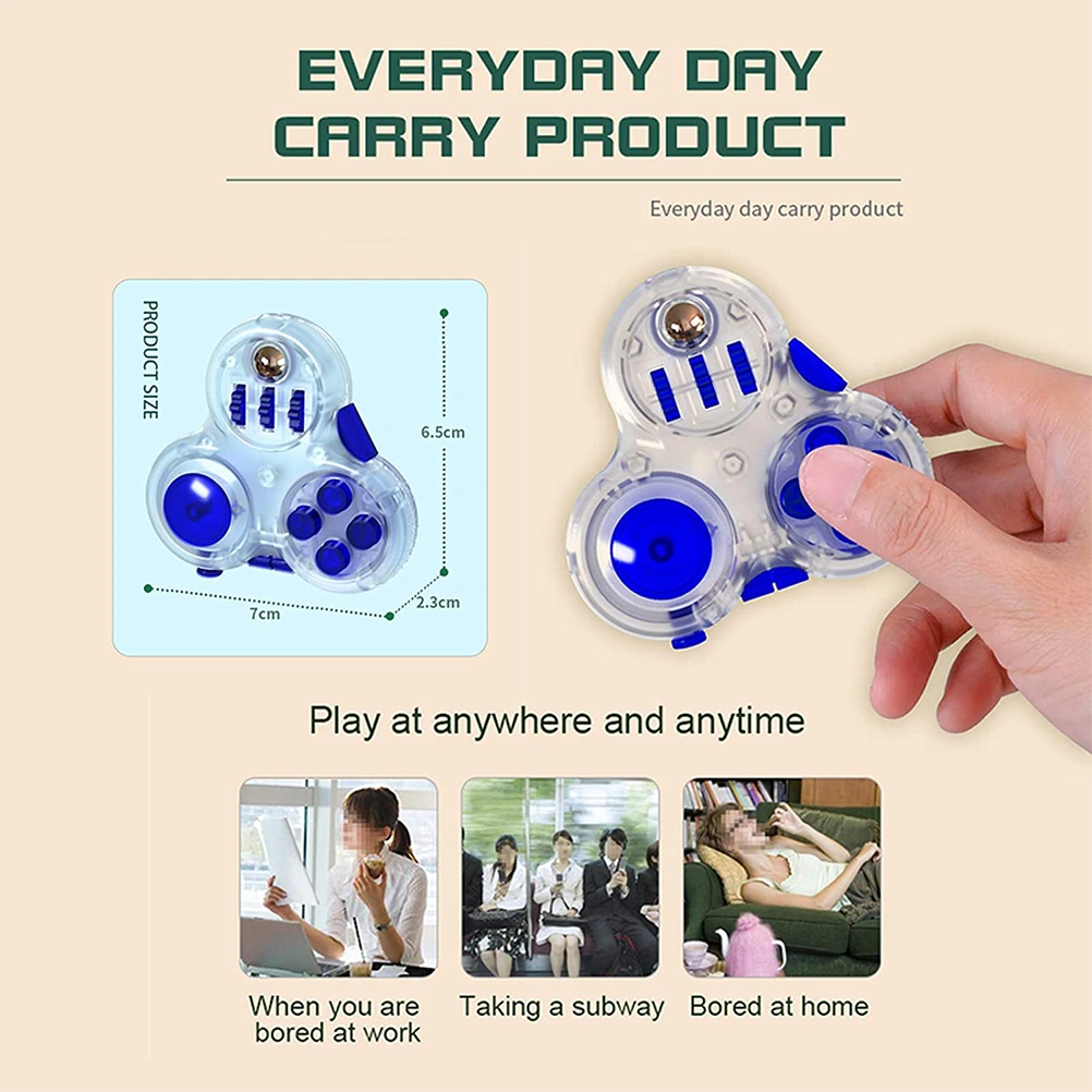 Novel Fidget Controller Pad Cube 10 Fidget Function Spinning Toy Stress Relief Toy