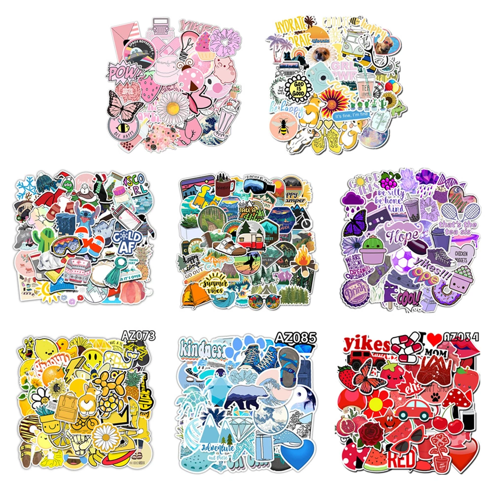 50 Sheets Cute Graffiti Stickers Laptop Water Bottle Luggage Skateboard Stickers