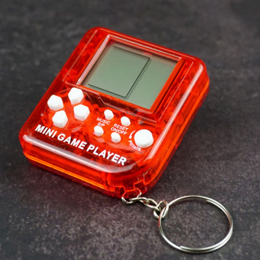 Portable Mini Retro Classic Game Console Keychain LCD Handheld Game Players Anti Stress Electronic Toys Keychain