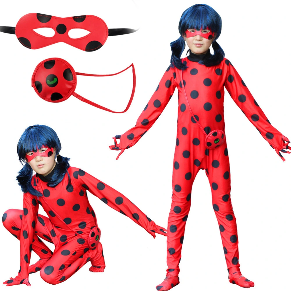 Ladybug Girls Ladybird Costume Kids Halloween Carnival Jumpsuit Party Cosplay Set