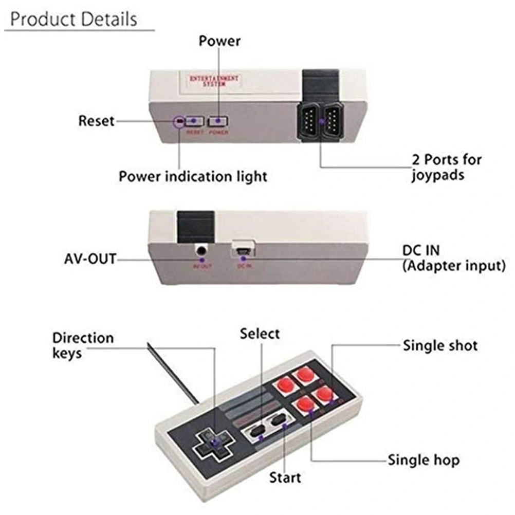 Retro Game Console AV Output Console Built In Classic Video Games