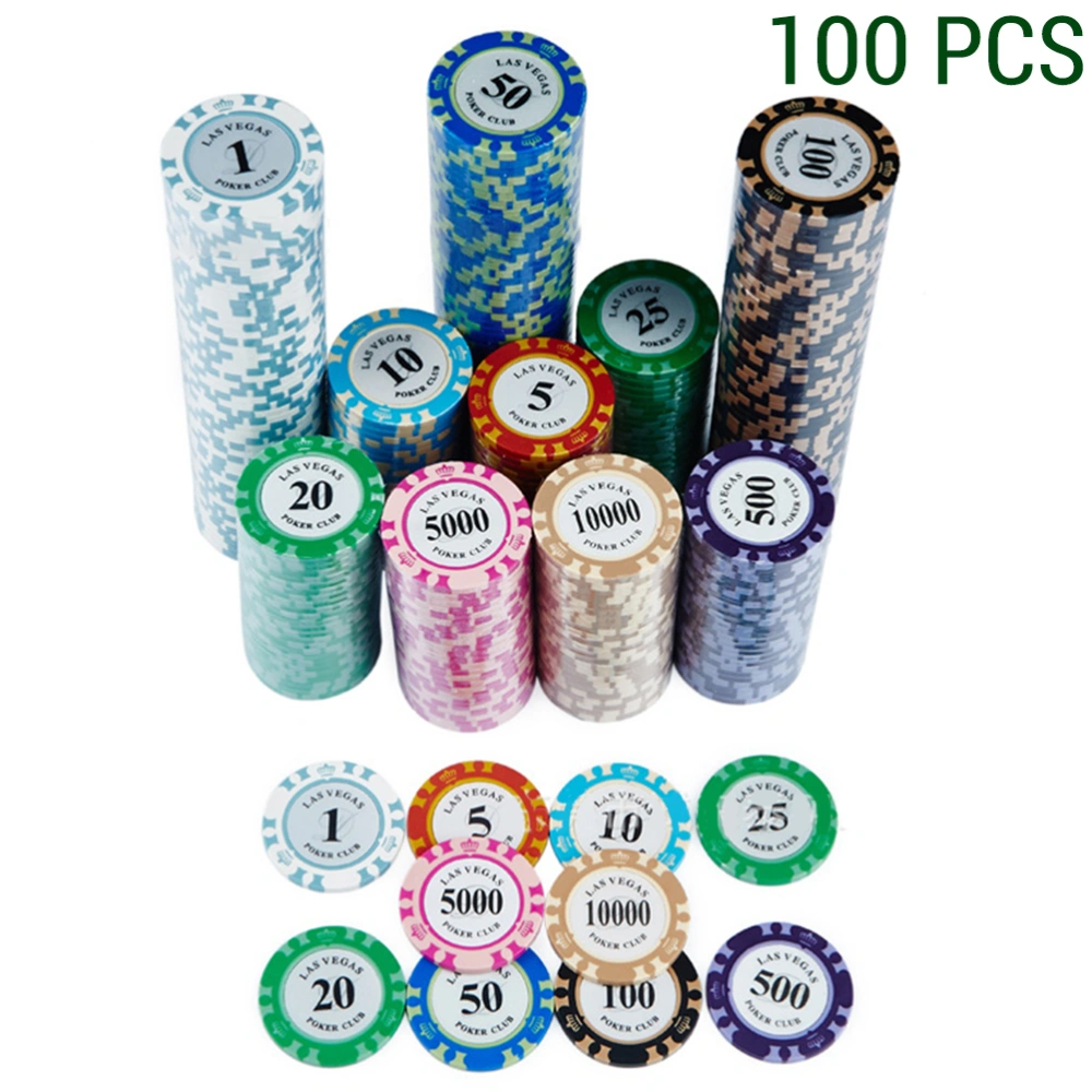 100 pcs Poker Chips Poker Games Accessories Digital Chips