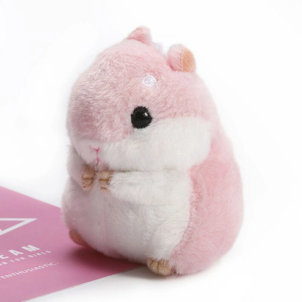 Cute Plush Hamster Doll Keychain Stuffed Animals Keyring Charm Handbag Pendant