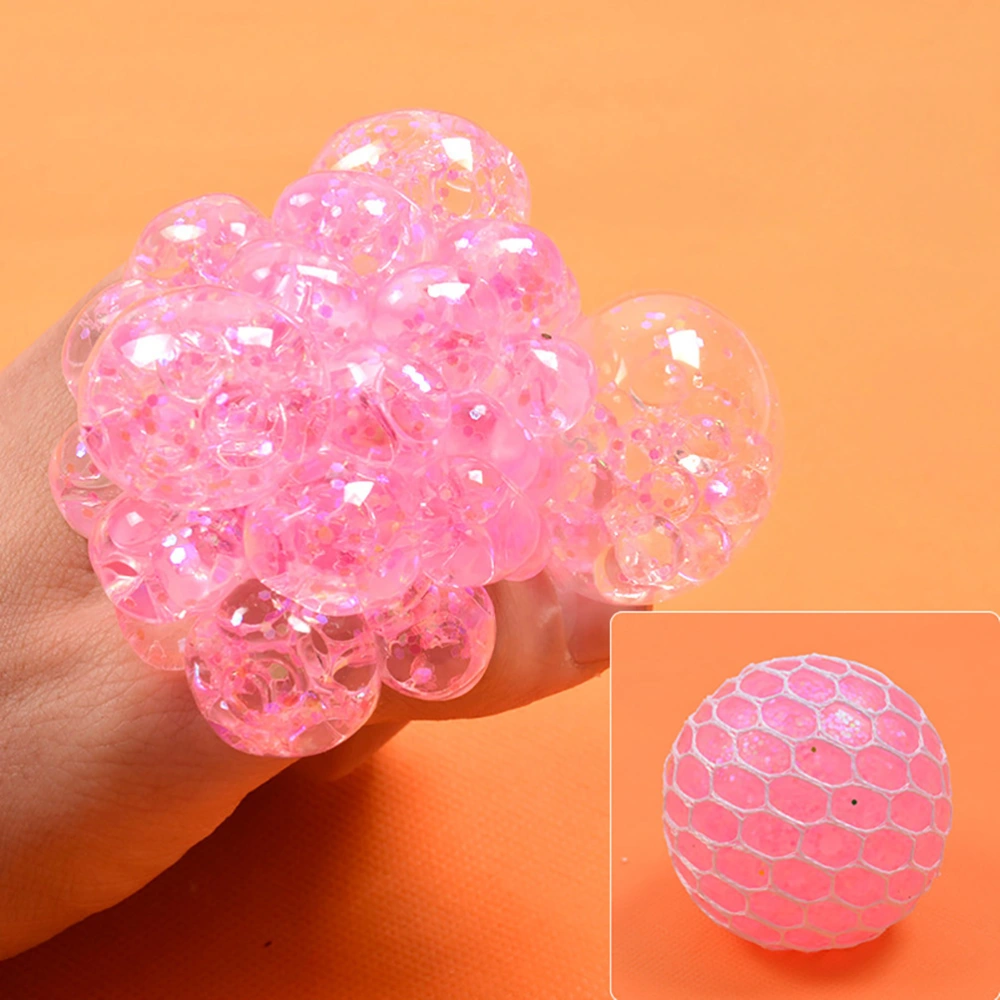 Mesh Squishy Balls Stress Relief Squeeze Grape Balls Relieve Pressure Balls Hand Fidget Toy