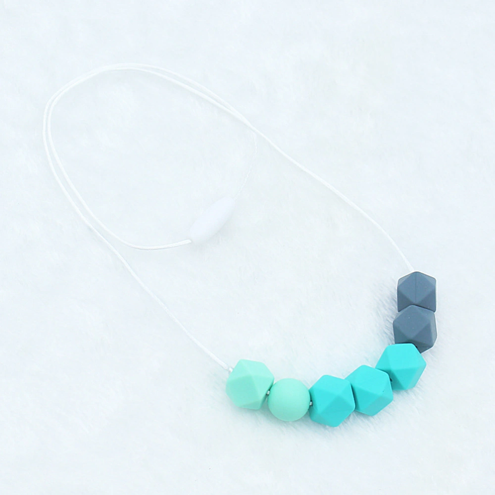 Food Grade Silicone Pendant Teething Necklace Hexagon Silicone Beads Nursing Teether Necklace