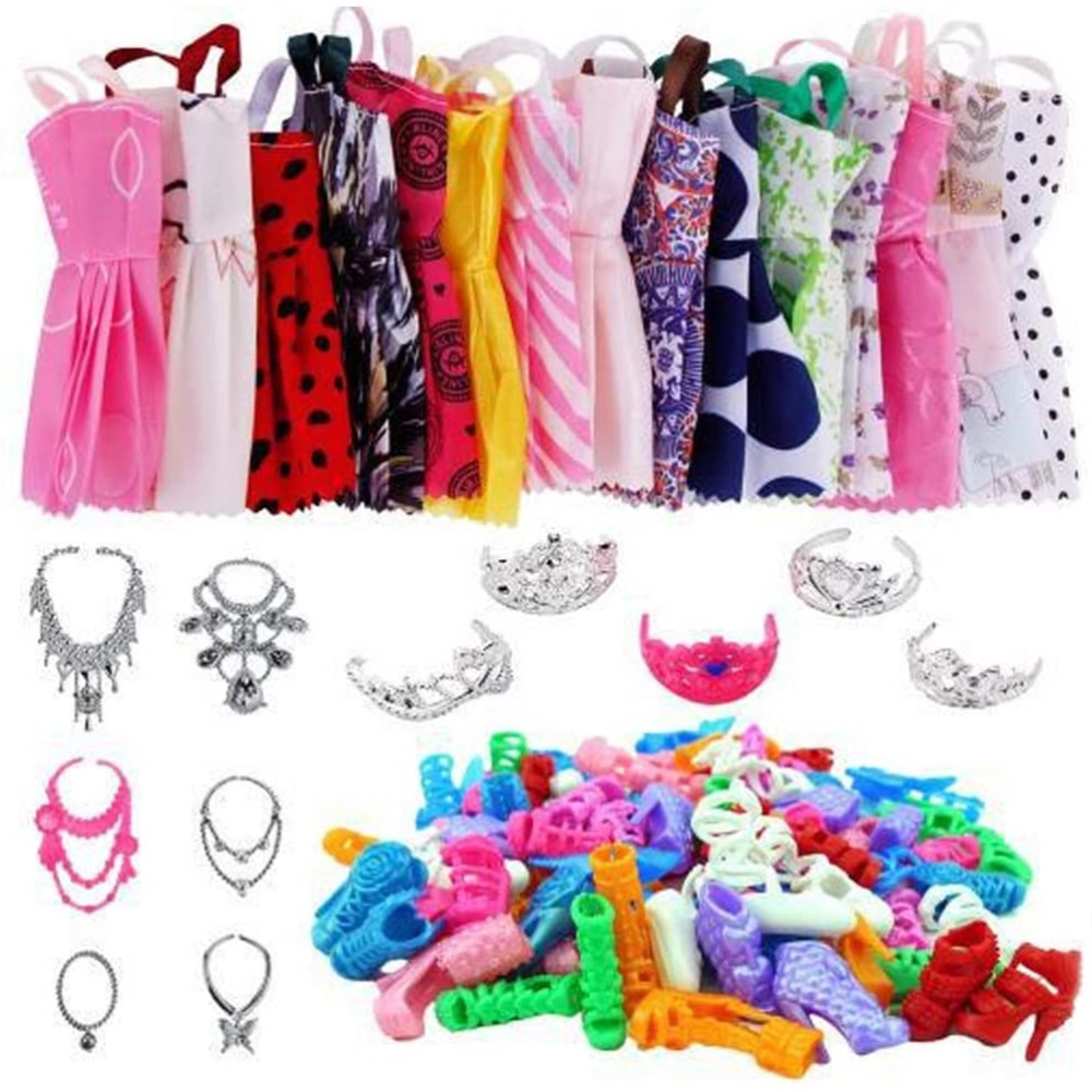 Doll Clothes Set Doll Clothing Jewelry Shoes Safety Funny Fashion Doll Accessories for Girls