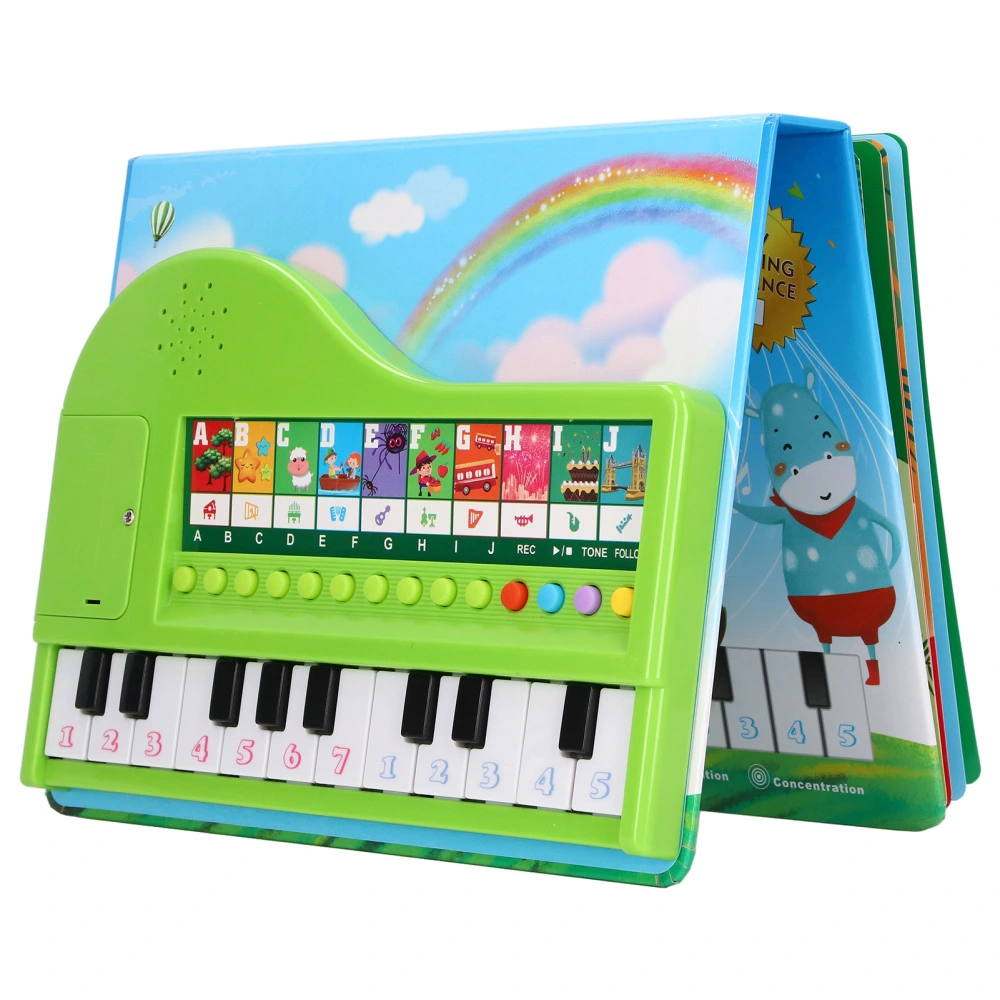 Piano Toy Book Educational Recording Function Kids Gift Toddler Musical Toy with Light Keys for 3 Years Old Above