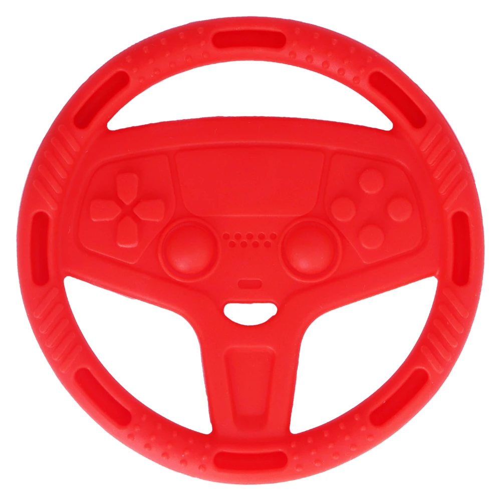 Teething Toys Steering Wheel Shape Easy Grip Food Grade Silicone Material Soft Safe Small Baby Teether Toy Red