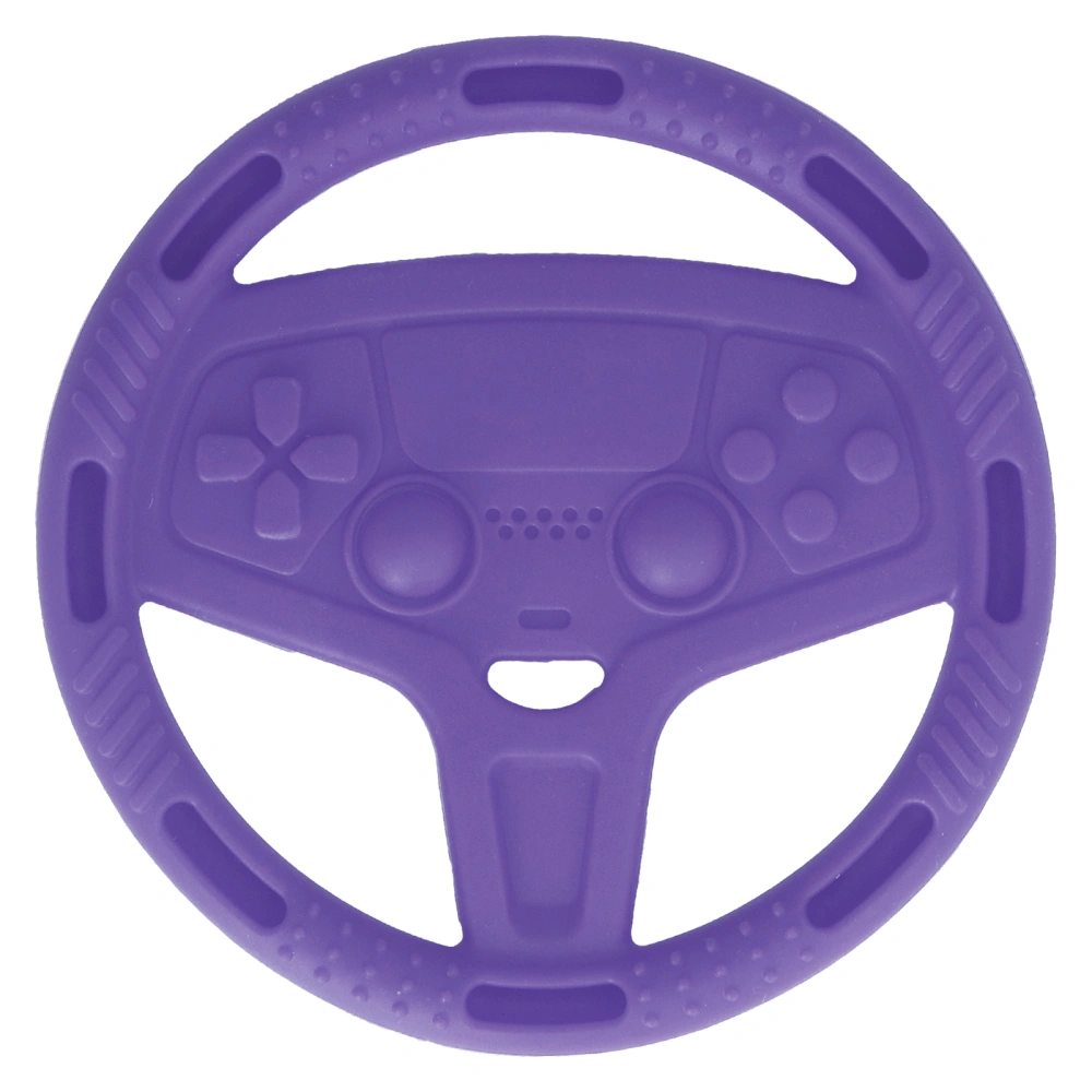 Teething Toys Steering Wheel Shape Easy Grip Food Grade Silicone Material Soft Safe Small Baby Teether Toy Purple