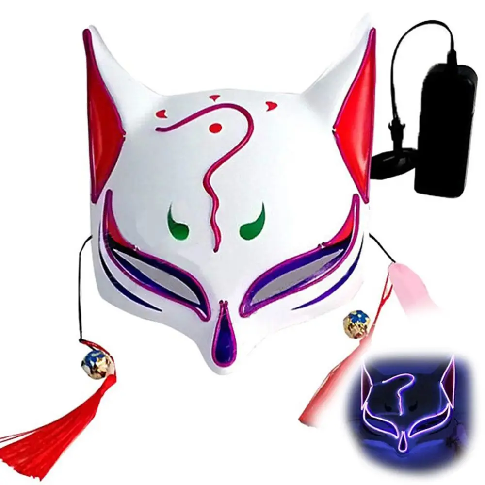 Halloween LED Cosplay Face Cover Carnival Masquerade Face Cover Dress Up Costume Props Party Decor