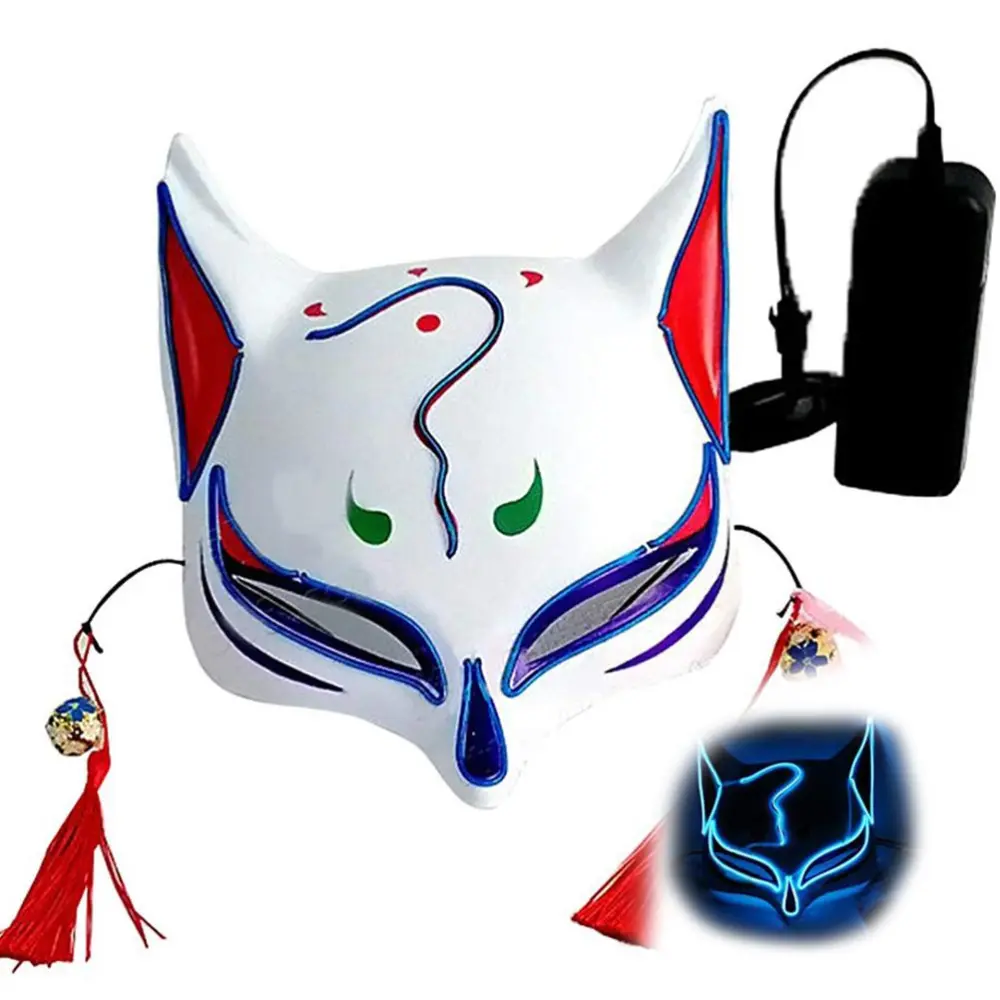 Halloween LED Cosplay Face Cover Carnival Masquerade Face Cover Dress Up Costume Props Party Decor