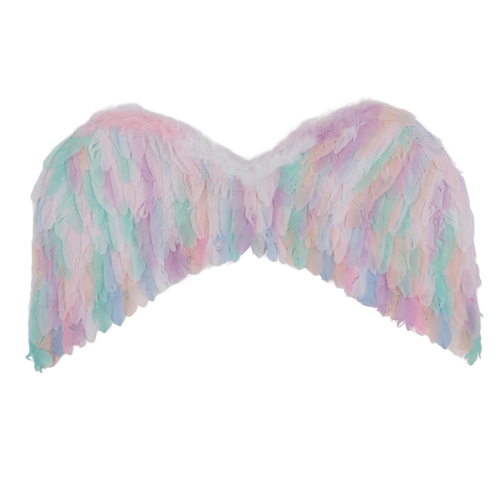 Colorful Angel Wings Feather Wingsare with Elastic Straps for Birthday Party New Year Halloween Cosplay Stage Show L