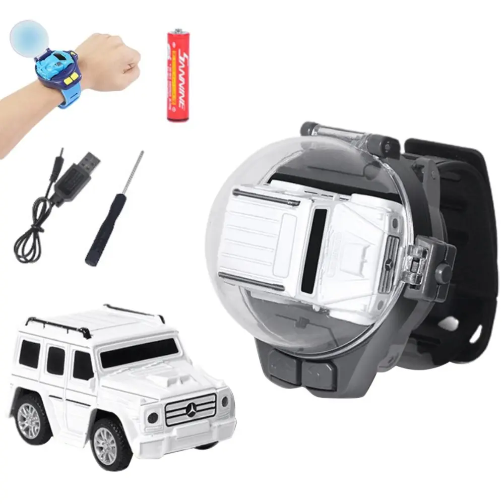 Kids Alloy Watch Remote Control Mini Car Toy 2.4 GHz RC Small Car Toy with LED Light Birthday Christmas Gift for Boys Girls