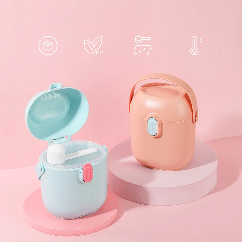 Baby Milk Powder Dispenser Portable Cute Large Capacity Fruit Snack Storage Box for Travel Pink