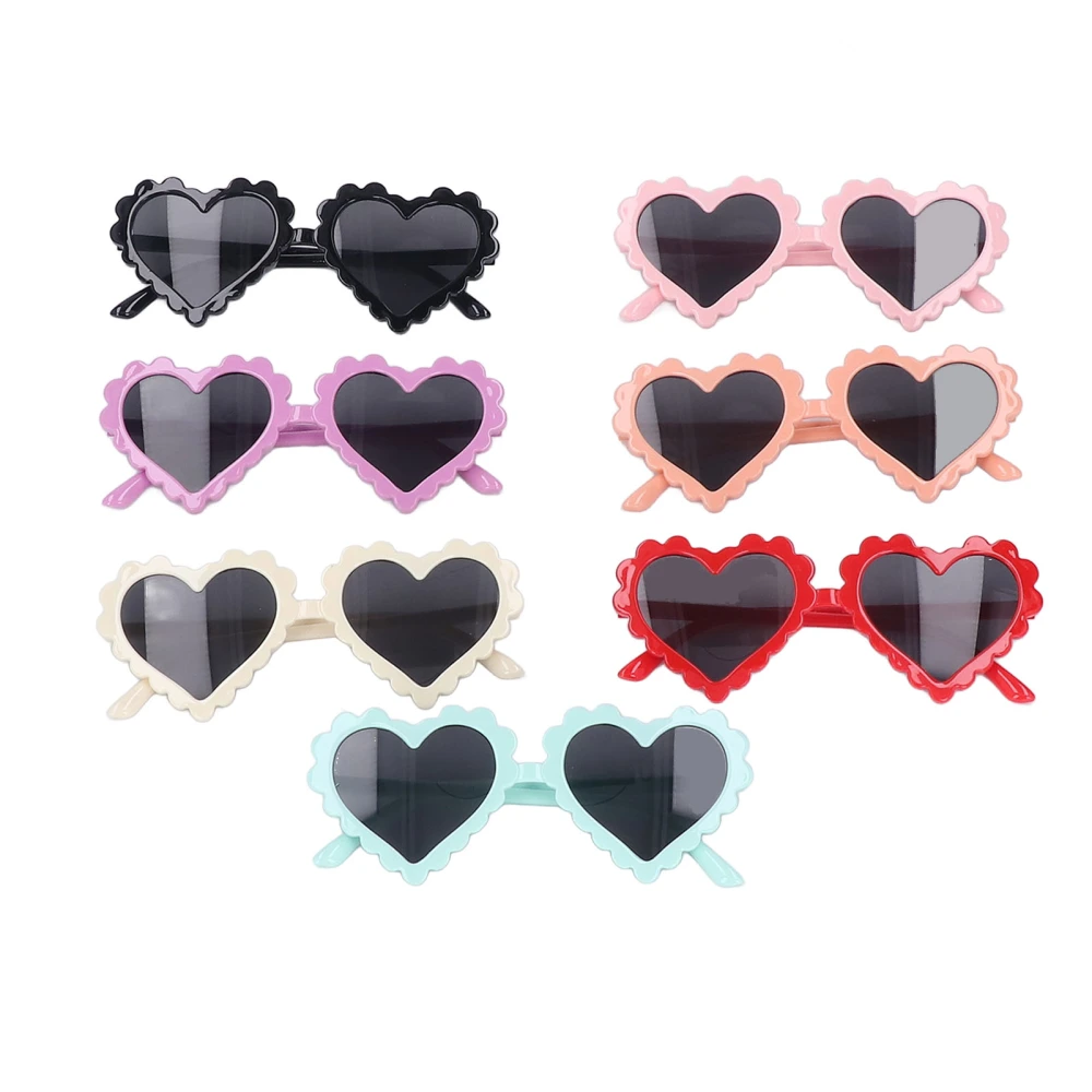 7pcs Kids Heart Shaped Sunglasses Set Cute Outdoor Party UV Protection Sunglasses for Boys Girls