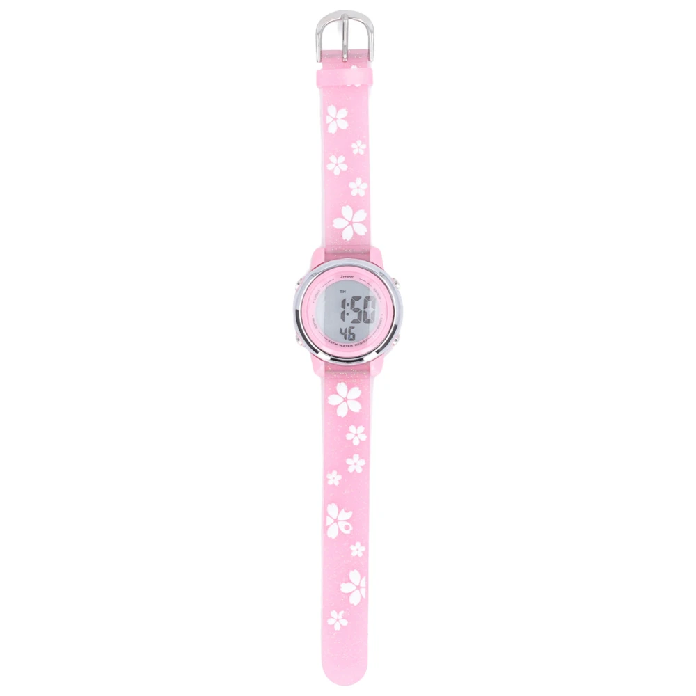 Girls Digital Sport Watches Clear Scale 3D Cartoon Waterproof Watch with LED Backlight Alarm Clock for 3 to 10 Years Old Pink